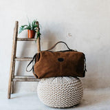 Brooklyn azteca beige camel maleta ante cuero